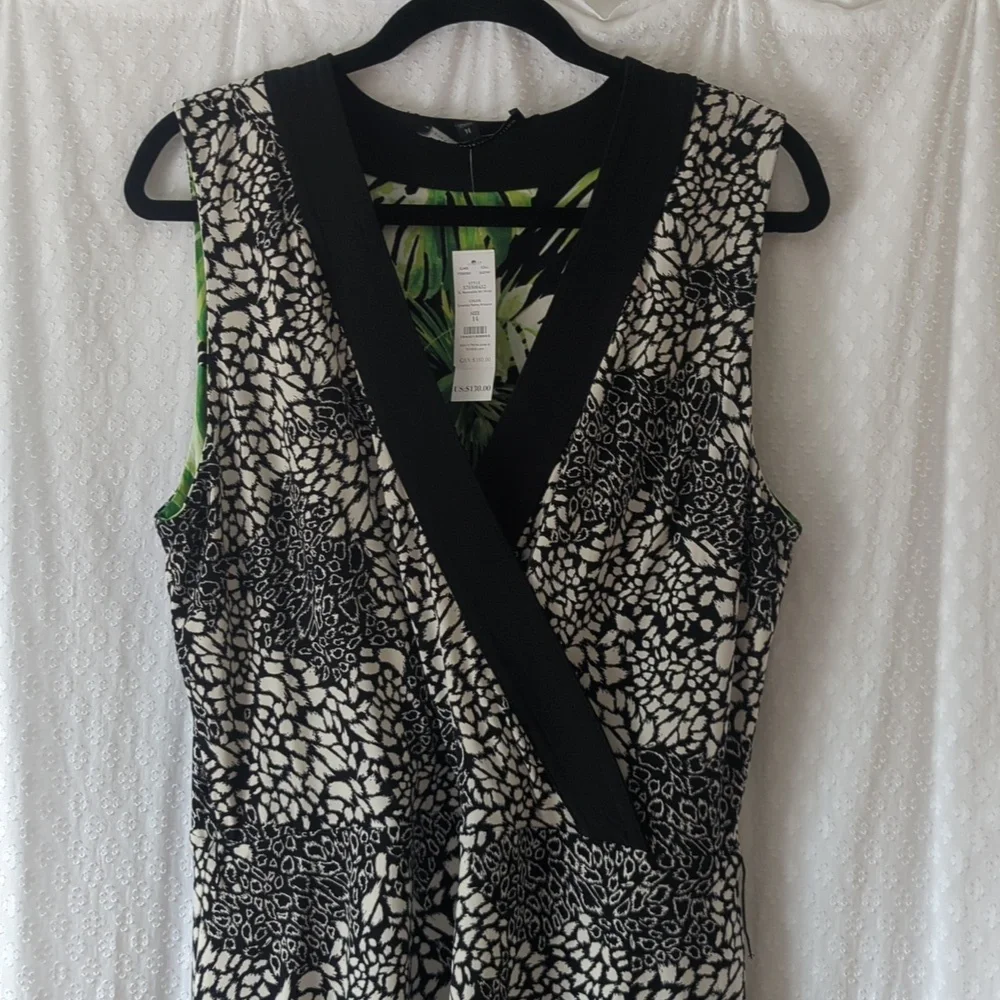 White House Black Market Reversible Sleeveless Faux Wrap Dress, Size 14 - Picture 6 of 7